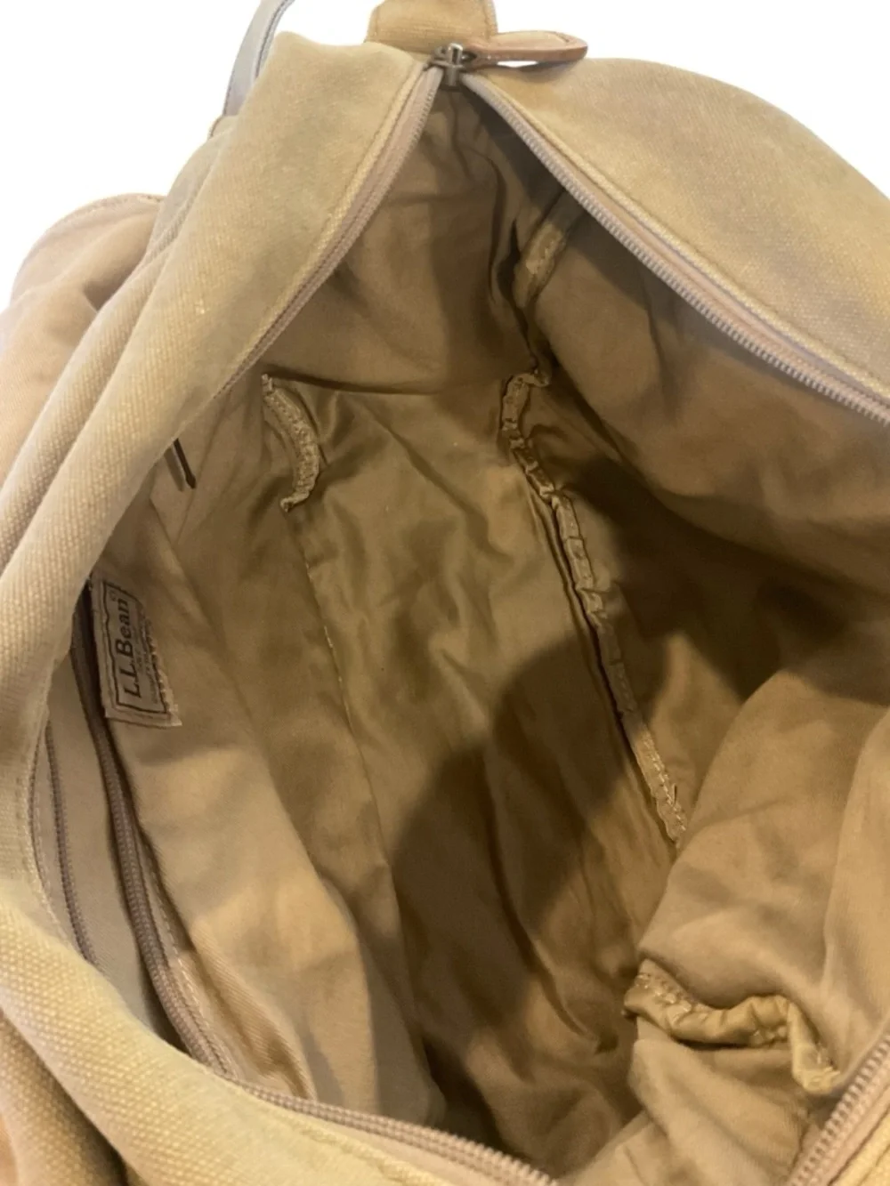 L.L. Bean canvas and leather messenger bag